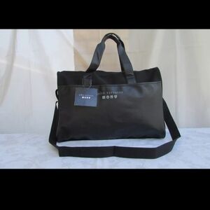 John varvatos canvas faux leather gym bag